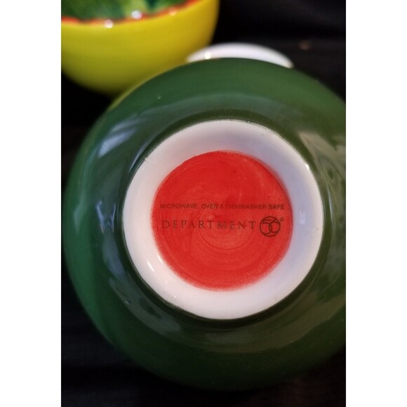 Set of Four (4) Dept 56 Condiment Bowls Holiday Christmas Hand Painted 3-1/8"dia - Picture 7 of 10